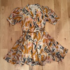 NWOT Floral Dress with Braided Belt